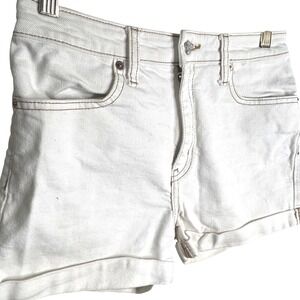 Wild Fable Sz 2 26R Women Highest Rise Denim Shorts White Cuffed High Waist